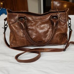 Frye Brown Leather Shoulder Bag with Vintage Finish